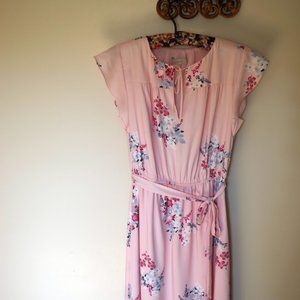 Flutter Sleeve Midi in Pale Pink